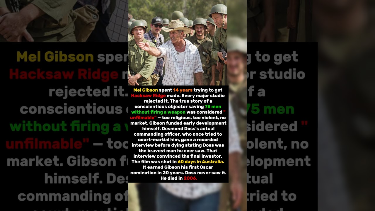 Mel Gibson Made Braveheart. But the Real Story Behind Hacksaw Ridge Nearly Stopped the Film Entirely