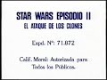 STAR WARS EPISODIO II EL ATAQUE DE LOS CLONES 2002 Intro VHS España Intro De C 3PO Y R2 D2
