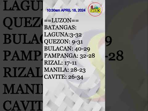 Stl Result Today 1030am April 18, 2024 Stl Results Mindanao