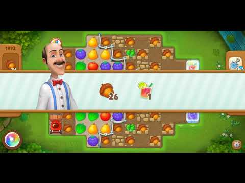 Gardenscapes Level 1992 Walkthrough "No Boosters Used"