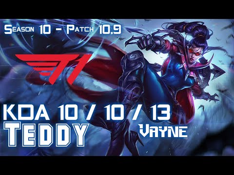T1 Teddy VAYNE vs APHELIOS ADC - Patch 10.9 KR Ranked