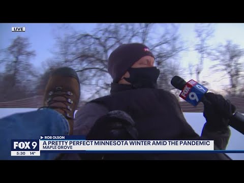 FOX 9 Reporter Rob Olson surprised by speedy tube ride during live report