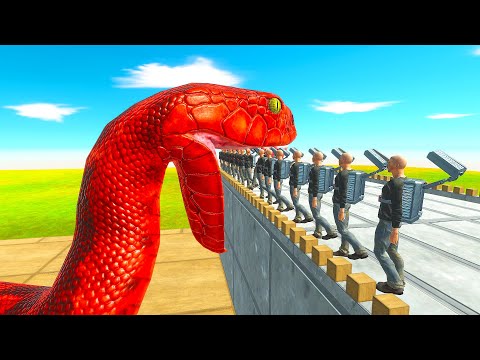 ROCKET LAUNCHERS WALL VS EVERY GIANT | ANIMAL REVOLT BATTLE SIMULATOR