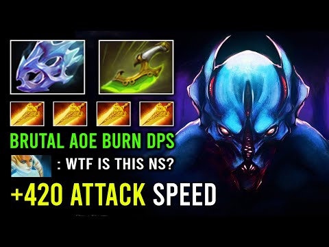 +420 Attack Speed Hyper Carry Night Stalker Radiance Moon Shard 1v5 Run At Them Dota 2