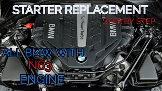 BMW N63 S63 engine starter replacement 550i 650i 750i 750Li X5 50i X6 50i  M5 M6 X5M X6M