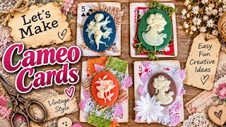 let's make vintage cameo cards / easy & creative junk journal embellishment ✂️❤️