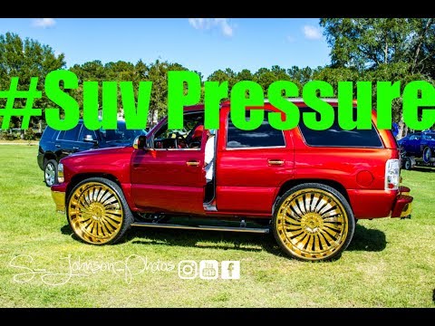 Candy paint glowing, gold everywhere :Chevy truck on BIG GOLD Amani Wheels in HD