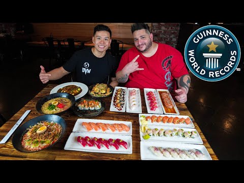 SUSHI Challenge W/ A Guinness World Record Eater!