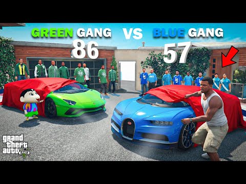 Franklin Blue Gang Vs Shinchan Green Gang Special Car Challenge In GTA 5!