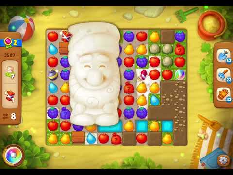 GardenScapes Level 3587 no boosters (17 moves)