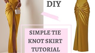 HOW TO DRAFT AND SEW A TIE KNOT SKIRT | TWIST KNOT SKIRT FULL VIDEO TUTORIAL