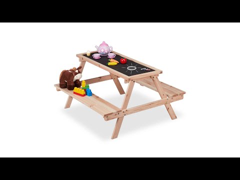 Table de jeu enfants avec ardoise Noir - Marron - Bois manufacturé - 90 x 51 x 87 cm