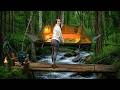 ️30 Stunden Alleincamping über Einem Wilden Fluss Angeln Lagerfeuer Mein Hund ASMR