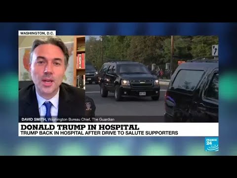 Donald Trump leaves hospital for brief motorcade as doubts over his condition persist