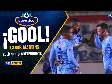 ¡Gol de Bolívar! César Martins de cabeza abre el marcador a favor de la 'Academia'.