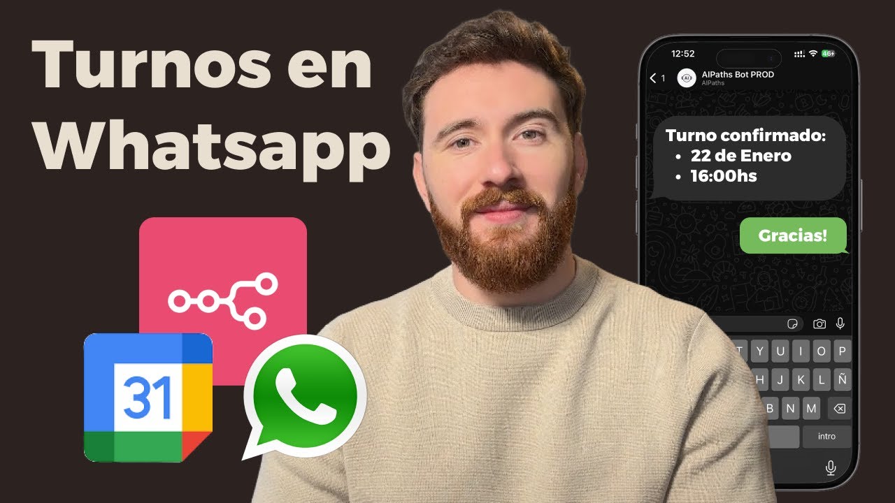 WhatsApp Chatbot: Automatically Schedule Appointments (n8n + Google Calendar) - Video tutorial thumbnail