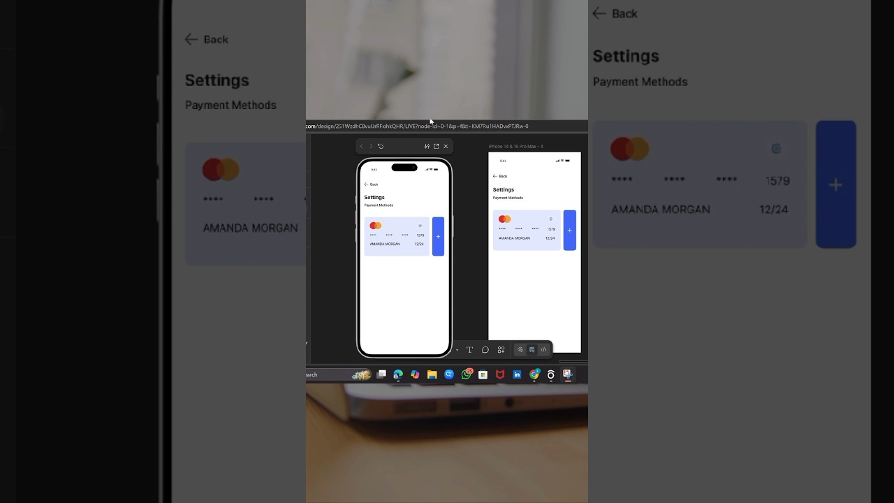 Design a clean and modern payment method screen with me in Figma