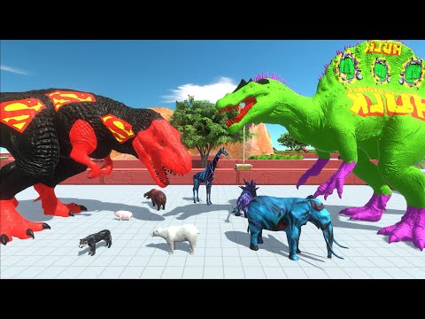 ESCAPE FROM BLACK SUPERMAN T-REX - Animal Revolt Battle Simulator