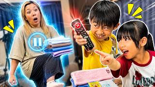 【寸劇】ママをリモコンで一時停止！？しおん＆あーちゃんのいたずら大作戦！