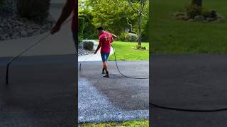 Sealing a driveway that we paved #asphalt #construction #blacktop #pavement #sealer