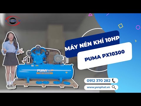 Máy nén khí Puma 10HP PX10300 bình tích 304L cho gara có cầu nâng, xưởng cơ khí lớn