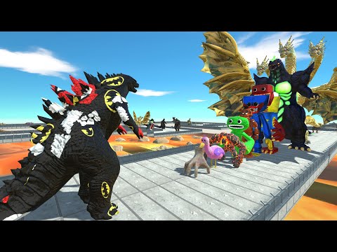 Godzilla Batman vs Ghidorah LAVA DEATH RUN - Animal Revolt Battle Simulator
