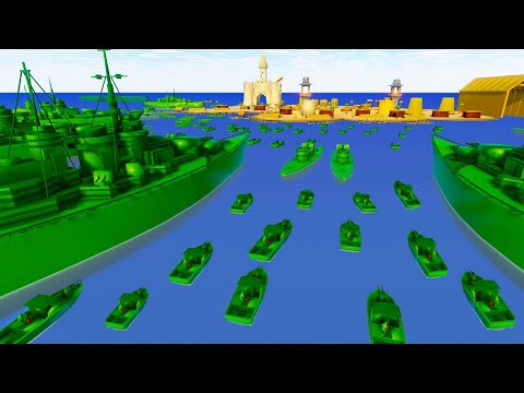 Brutal Green Army Men D-DAY Beach Landing! - Attack on Toys