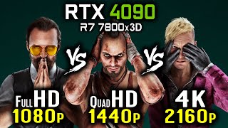 Far Cry 6 - 1080p vs 1440p vs 2160p - RTX 4090 - R7 7800x3D