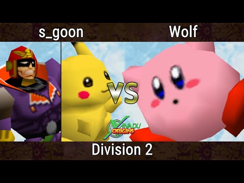 Xanadu Origins - s_goon (Falcon, Pikachu) Vs. Wolf (Kirby) Smash Bros - SSB64