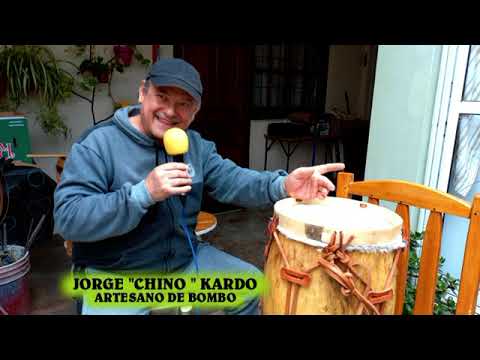 Prof. Jorge " Chino " Kardos artesano de Bombos en San Bernardo Chaco