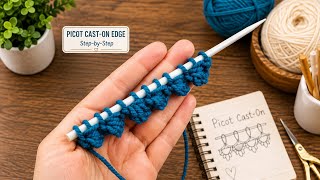 How to Knit a Picot Cast-On Edge | Easy Picot Cast On with Knitting Needles