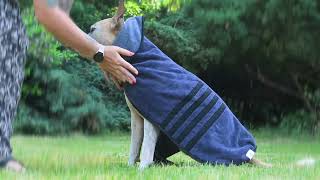 Elropet Hundebademantel Grau - Mikrofaser Bademantel Für Hunde Schnell Trocknend