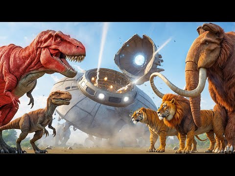 Space Dinosaurs Invade! Mammoth & Wild Beasts Fight Back in Jungle Rescue War