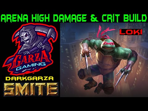 Smite Arena TMNT Loki Damage & Crit Build | Smite Arena TMNT Raphael Loki High Damage and Crit Build
