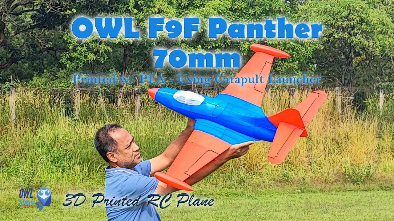 3D Printed RC Plane | OWL F9F-Panther 70mm EDF 6s 2200mAh PLA Part #2/2