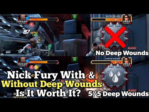 Nick Fury With & Without Deep Wounds Damage Comparison | Is It Worth It | Marvel Contest Of Champion