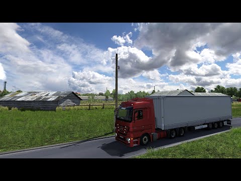 ETS2 1.36 - RusMap 2.0 - Exploring Russian Cities & Landscape with MB Actros MP3 - Realistic Sound