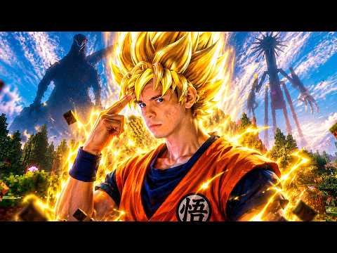 VIREI O GOKU E ENFRENTEI O GODZILLA E SUNMAN NO MINECRAFT!!