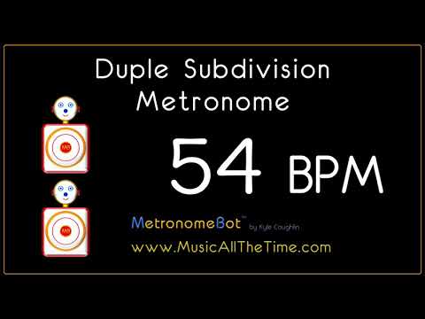 Duple subdivision metronome at 54 BPM MetronomeBot