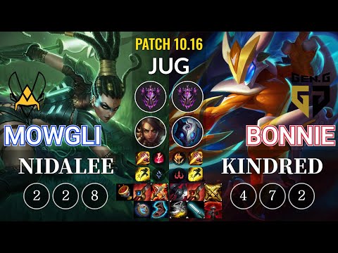 VIT Mowgli Nidalee vs GEN Bonnie Kindred Jungle - KR Patch 10.16