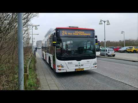 HTM lijn 24: Den Haag Kijkduin - Station Den Haag Mariahoeve | HTM 1085 | 2022