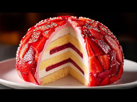 This strawberry cake won everyone over! A new special recipe! Melt in your mouth!