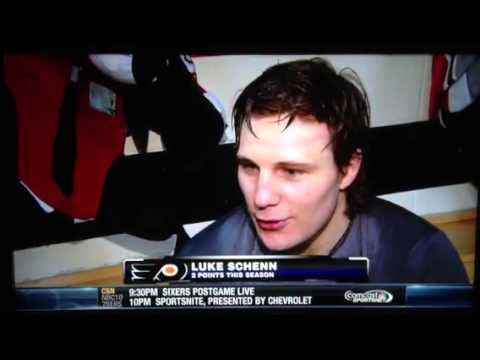 FLYERS. Rinaldo destroys crombeen.