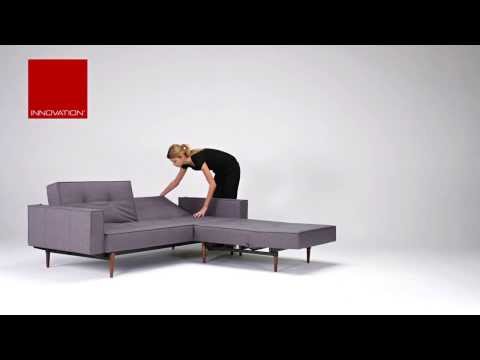 INNOVATION SPLITBACK SOFA WITH ARMS AND SPLITCHAIR - WALNUT WOOD LEGS-