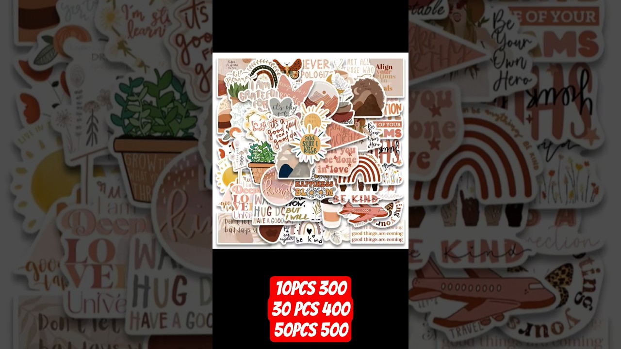 10/30/50PCS New Pop Cartoon Boho Style Sticker Pack #stickers  #shortsfeed