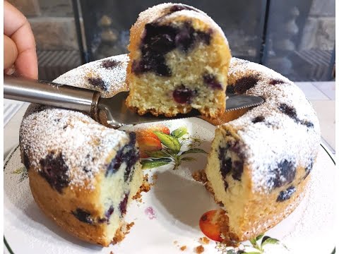 Gâteau moelleux aux myrtilles/ Prajitura pufoasa cu afine/Soft blueberry cake/Нежный черничный пирог