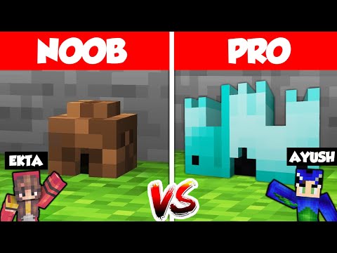 Minecraft NOOB vs PRO: SAFEST TINY HOUSE BUILD CHALLENGE 😱 (Hindi)