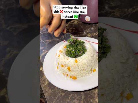 Stop serving rice like this❌ serve like this instead ✅ #hack #experiment #chef #kitchen #rice