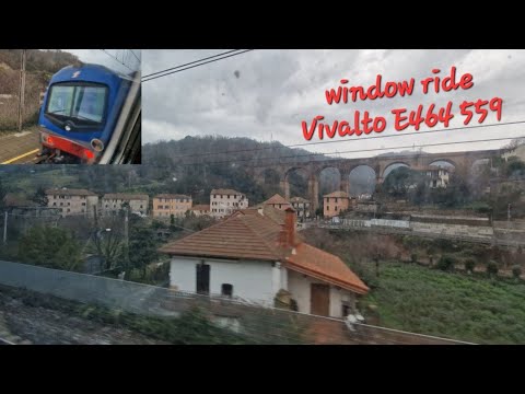 WINDOW RIDE TRENO REGIONALE 12057 VIVALTO E464 559,BORGO FORNARI PER VOLTAGGIO / GENOVA PONTEDECIMO