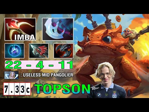 Topson [Snapfire] New Favorite Hero Mid Vs Pangolier Build No Mercy 4K HP + Deal 61K Damage 7.33C